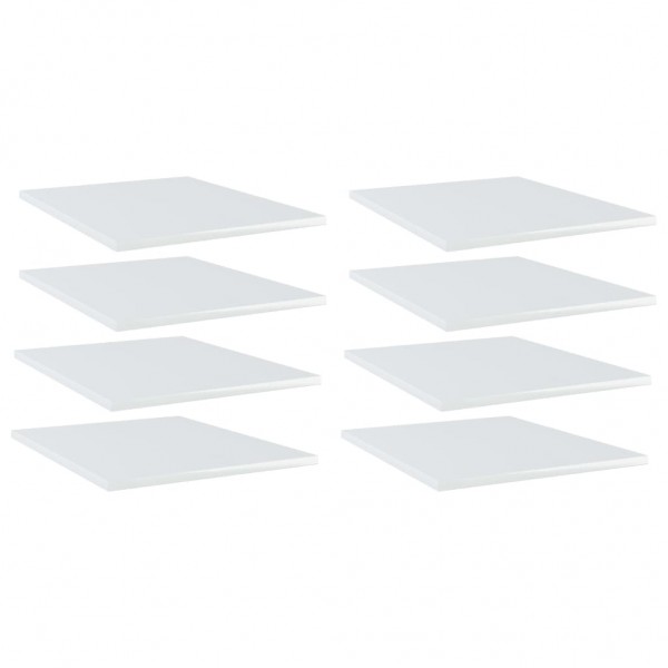 Estante estantería 8uds contrachapada blanco brillo 40x50x1.5cm
