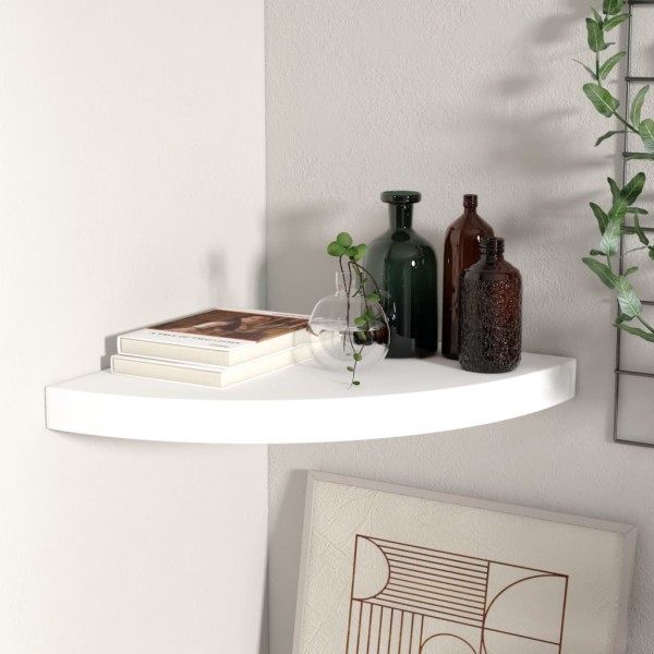 Estante flotante de esquina MDF blanco 35x35x3.8 cm