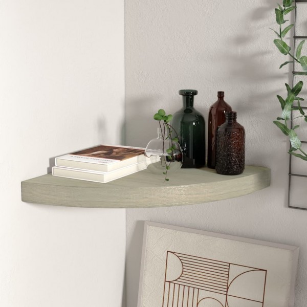 Estante flotante de esquina MDF color roble 35x35x3.8 cm