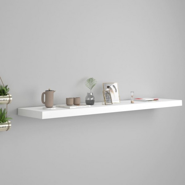 Estante flotante de pared MDF blanco 120x23.5x3.8 cm