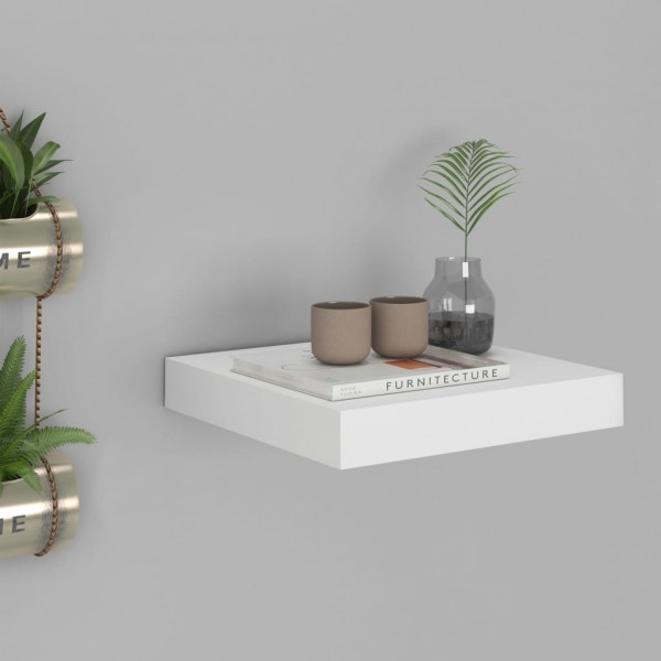 Estante flotante de pared MDF blanco 23x23.5x3.8 cm