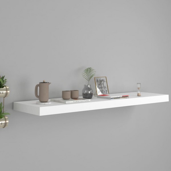 Estante flotante de pared MDF blanco 90x23.5x3.8 cm