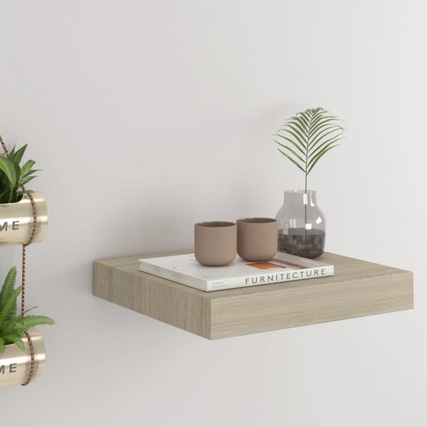 Estante flotante de pared MDF color roble 23x23.5x3.8 cm