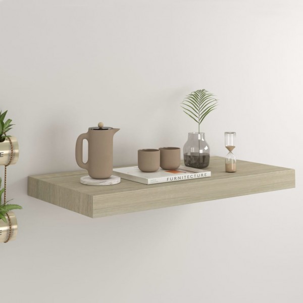 Estante flotante de pared MDF color roble 50x23x3.8 cm