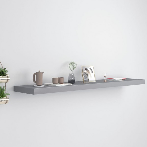 Estante flotante de pared MDF gris 120x23.5x3.8 cm