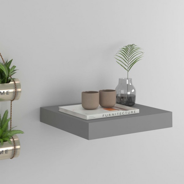Estante flotante de pared MDF gris 23x23.5x3.8 cm