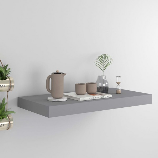 Estante flotante de pared MDF gris 50x23x3.8 cm