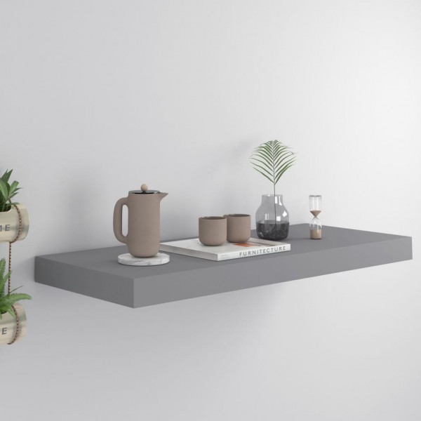 Estante flotante de pared MDF gris 60x23.5x3.8 cm