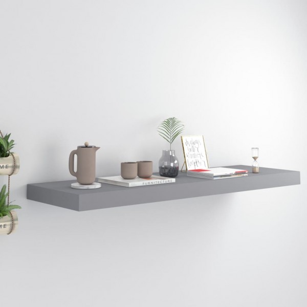 Estante flotante de pared MDF gris 80x23.5x3.8 cm