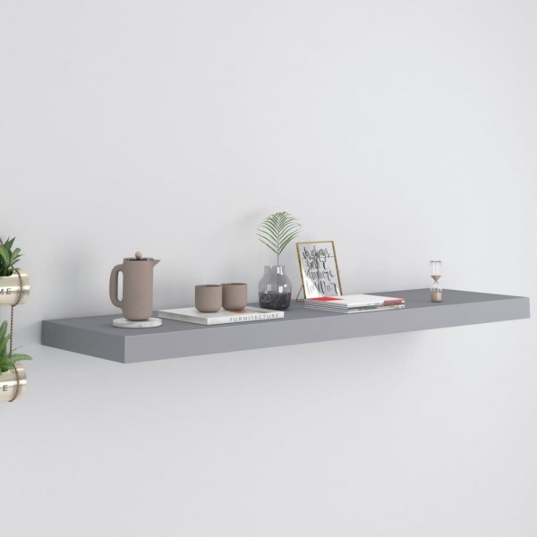 Estante flotante de pared MDF gris 90x23.5x3.8 cm