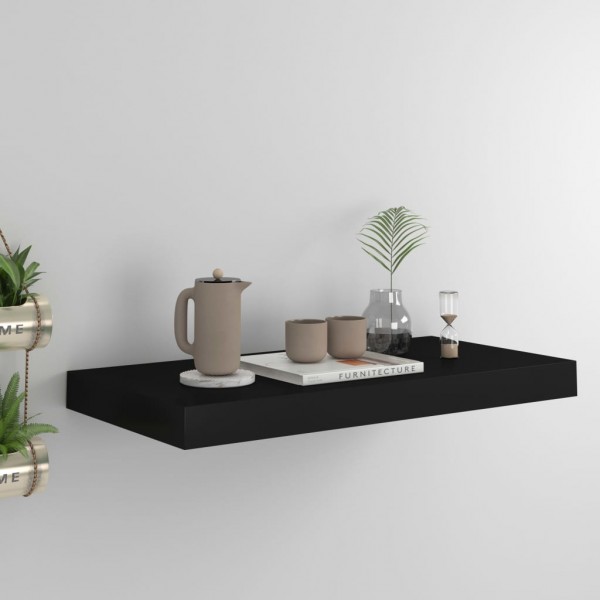 Estante flotante de pared MDF negro 50x23x3.8 cm