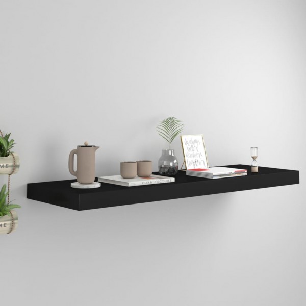 Estante flotante de pared MDF negro 80x23.5x3.8 cm