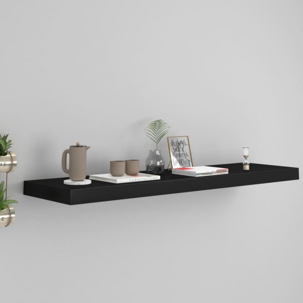 Estante flotante de pared MDF negro 90x23.5x3.8 cm