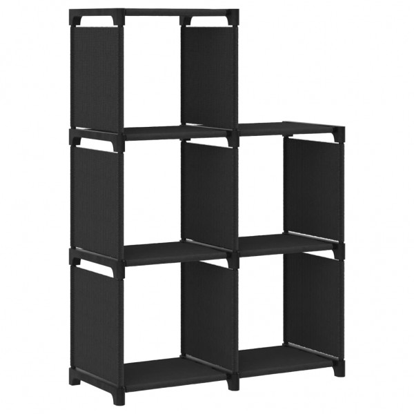 Estantería de 5 cubos de tela negra 103x30x72.5 cm