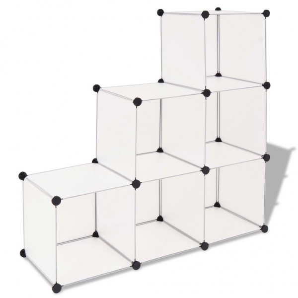 Estantería de cubos con 6 compartimentos blanco
