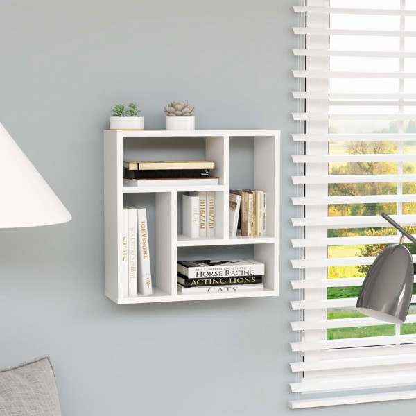 Estantería de pared madera contrachapada blanco 45.1x16x45.1 cm
