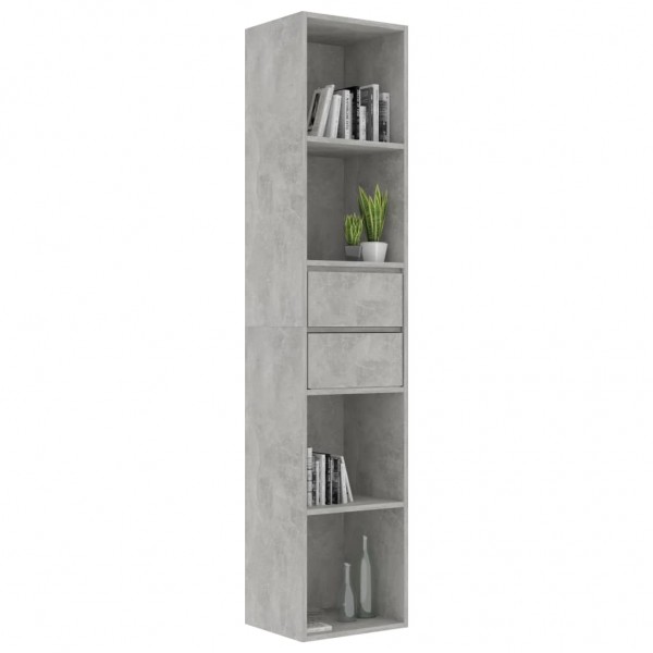 Estantería madera contrachapada gris hormigón 36x30x171 cm