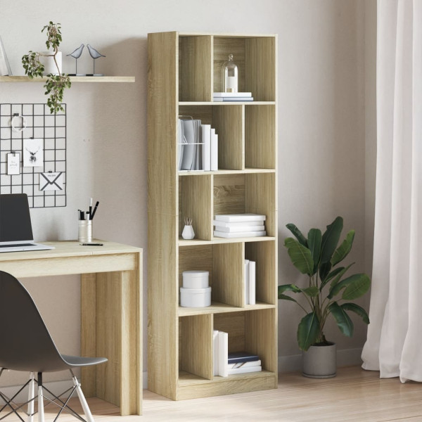 Estantería madera de ingeniería roble Sonoma 57x28.5x174 cm