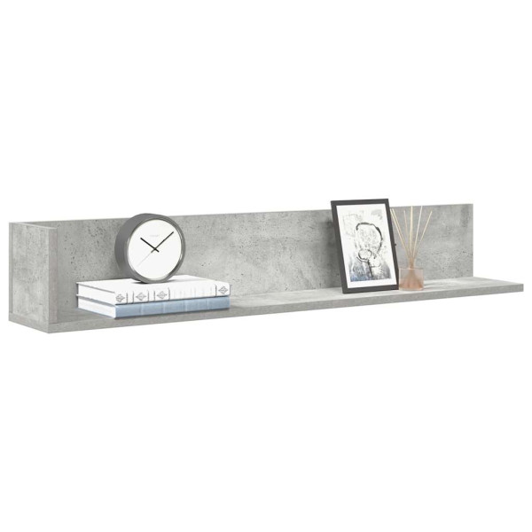 Estantes de pared 2 uds madera gris hormigón 100x16.5x16.5 cm