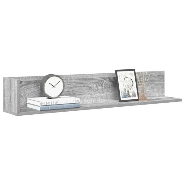 Estantes de pared 2 uds madera gris Sonoma 100x16.5x16.5 cm