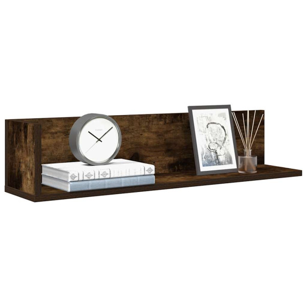 Estantes de pared 2 uds madera roble ahumado 75x16.5x16.5 cm