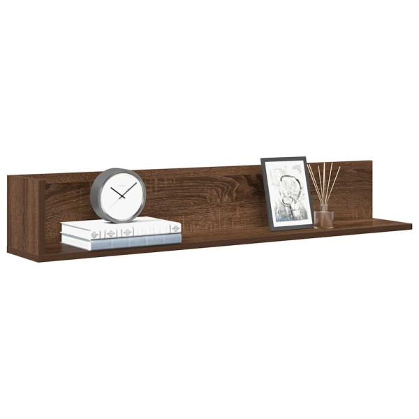 Estantes de pared 2 uds madera roble marrón 100x16.5x16.5 cm