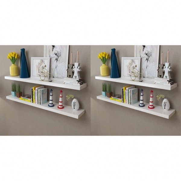 Estantes de pared 4 unidades blanco 120 cm