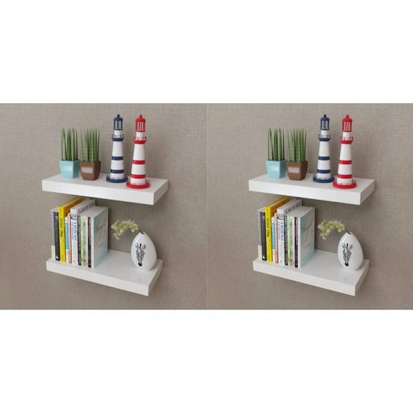 Estantes de pared 4 unidades blanco 40 cm