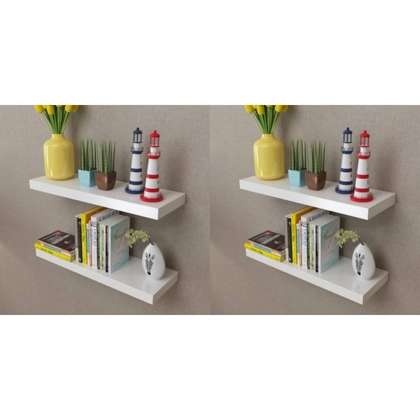 Estantes de pared 4 unidades blanco 60 cm