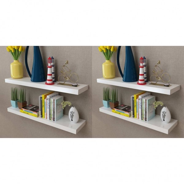 Estantes de pared 4 unidades blanco 80 cm