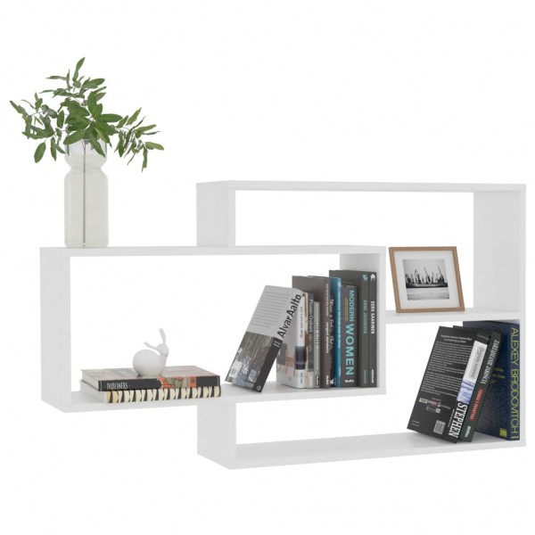 Estantes de pared de madera contrachapada blanco 104x20x58.5 cm