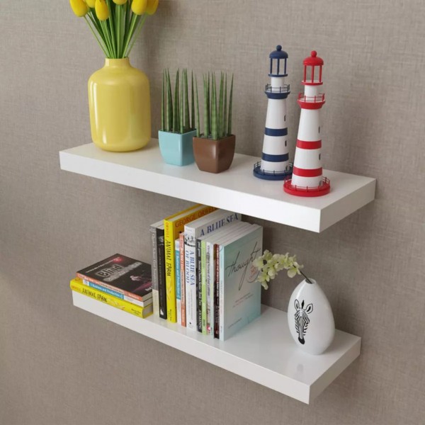 Estantes de pared flotante de MDF blanco 2 unidades