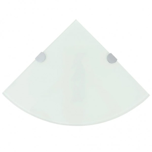 Estantes esquina 2 uds soportes cromados vidrio blanco 35x35 cm