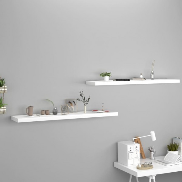 Estantes flotantes de pared 2 uds MDF blanco 120x23.5x3.8 cm