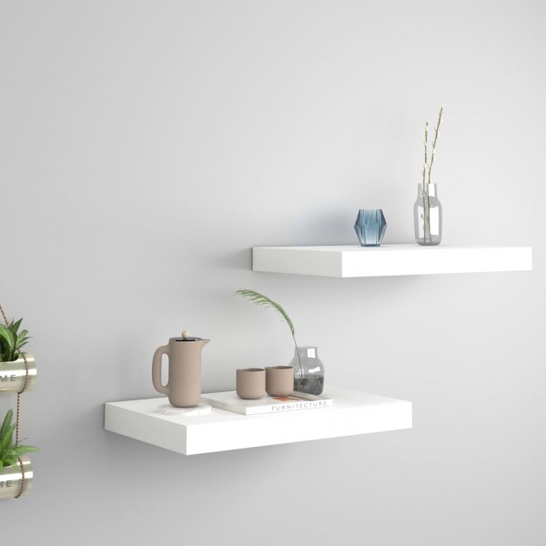 Estantes flotantes de pared 2 uds MDF blanco 40x23x3.8 cm
