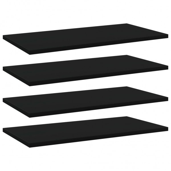 Estantes para estantería 4 uds aglomerado negro 60x30x1.5 cm