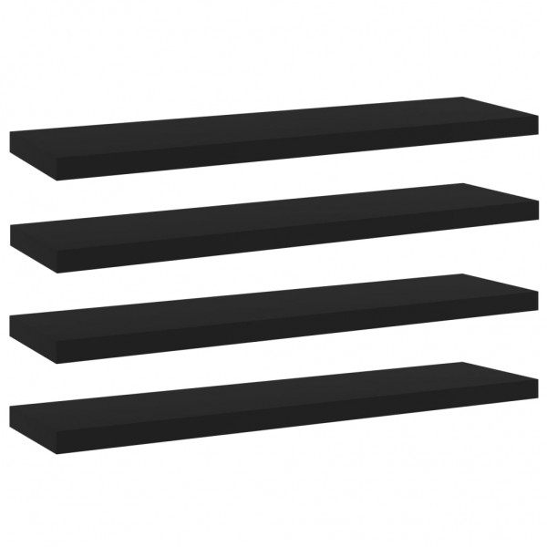 Estantes para estantería 4 uds contrachapada negro 40x10x1.5cm
