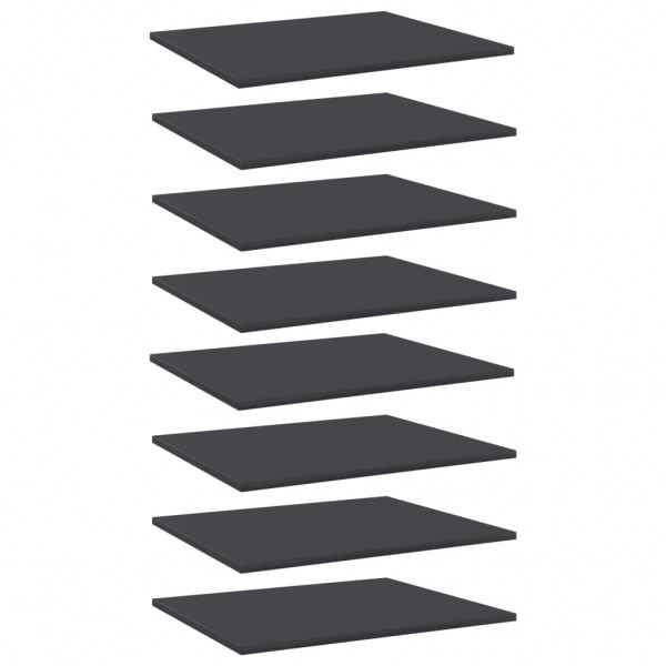 Estantes para estantería 8 uds contrachapada gris 60x50x1.5 cm