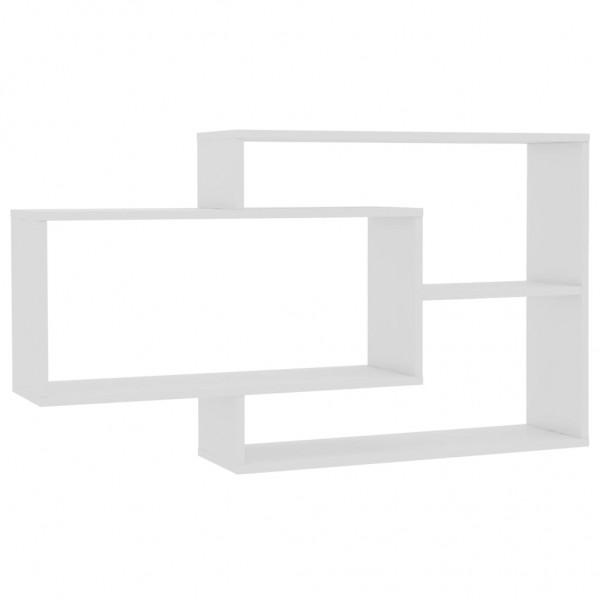 Estantes pared madera contrachapada blanco brillo 104x20x58.5cm