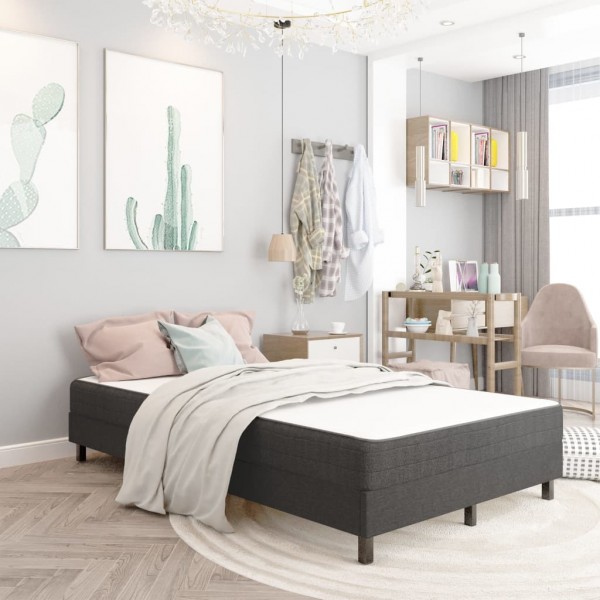 Estructura de cama Box Spring tela gris 120x200 cm