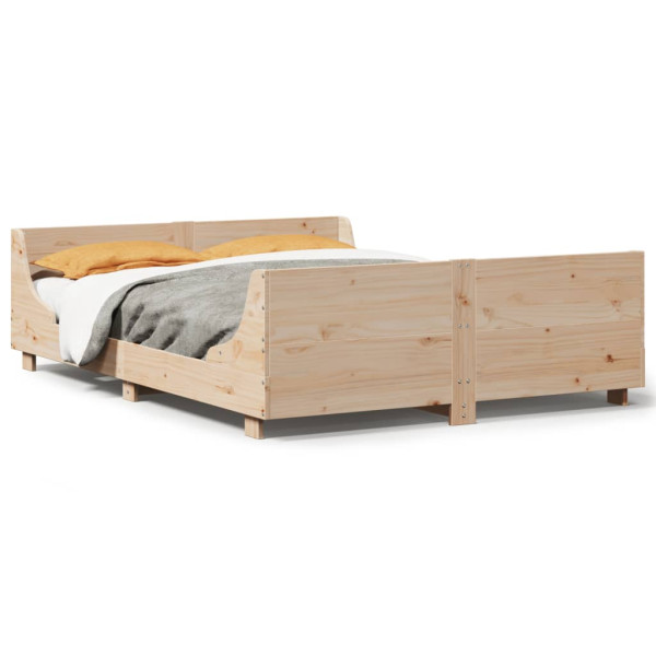 Estructura de cama con cabecero madera maciza pino 120x200 cm