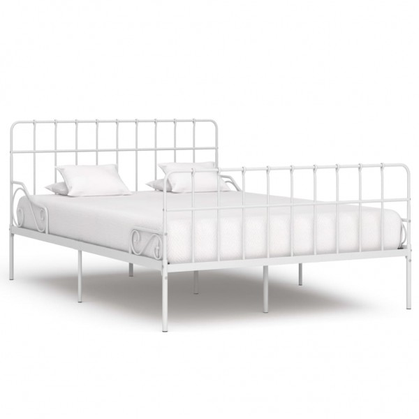 Estructura de cama con somier metal blanco 140x200 cm