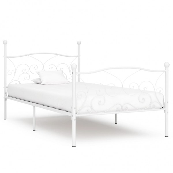 Estructura de cama con somier metal blanco 90x200 cm