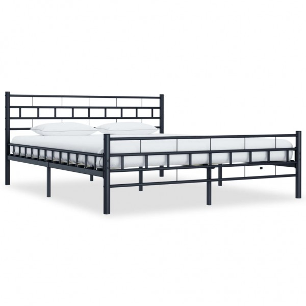 Estructura de cama de acero negro 200x200 cm