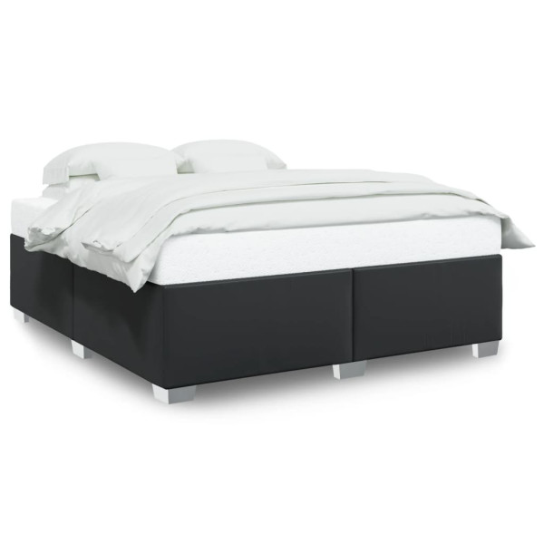 Estructura de cama de cuero sintético negro 200x200 cm