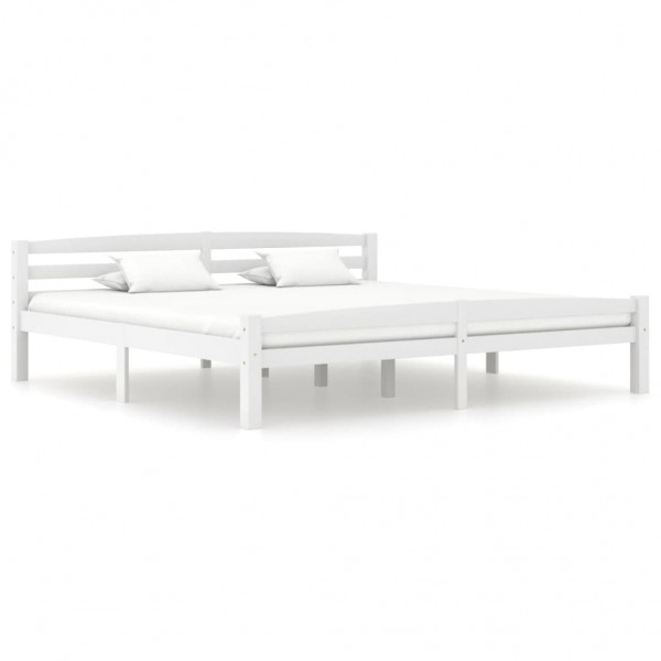 Estructura de cama de madera maciza de pino blanca 180x200 cm