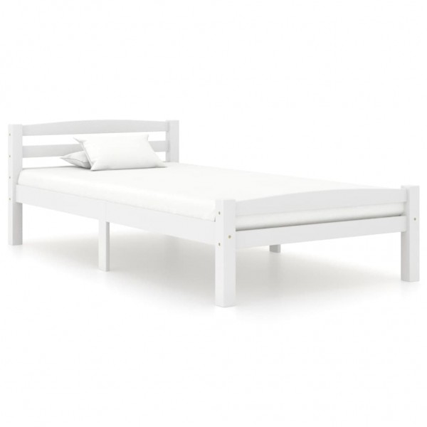 Estructura de cama de madera maciza de pino blanca 90x200 cm