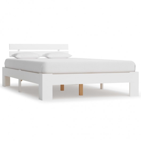 Estructura de cama de madera maciza de pino blanco 120x200 cm
