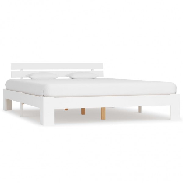 Estructura de cama de madera maciza de pino blanco 180x200 cm