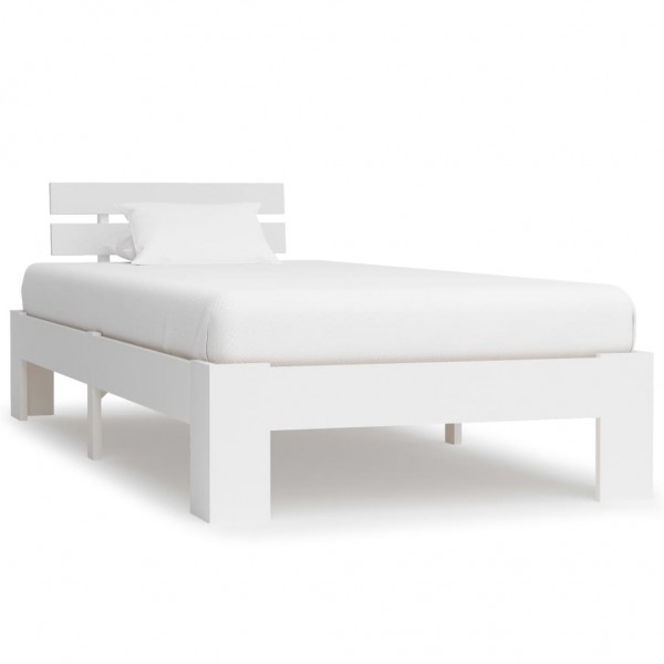 Estructura de cama de madera maciza de pino blanco 90x200 cm